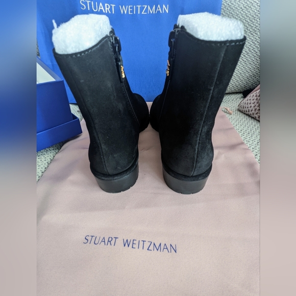 Stuart Weitzman black velvet flat boots sz 7.5 - Picture 6 of 8